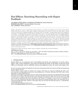 Feel Effects: Enriching Storytelling with Haptic Feedback
