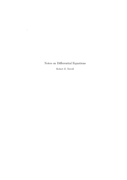 Notes on Differential Equations