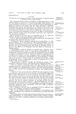 the Act entitled "An Act to create a Federal Trade Commission, to