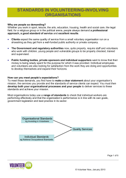 standards in volunteering-involving organisations