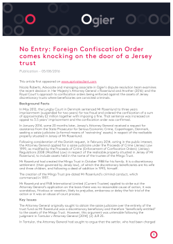 No Entry: Foreign Confiscation Order comes knocking on the
