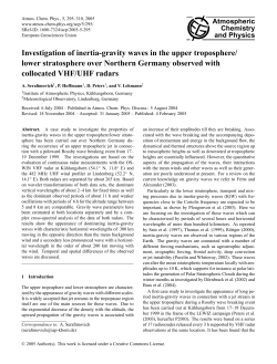 Investigation of inertia-gravity waves in the upper troposphere/ lower