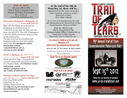Sept 15th 2012 - Trail of Tears Commemorative Motorcycle Ride
