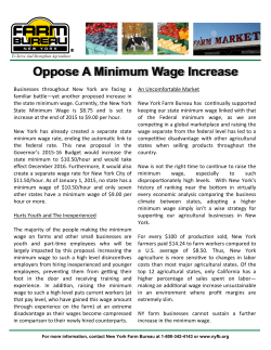 Oppose A Minimum Wage Increase