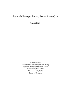 Spanish Foreign Policy From A(znar) to Z(apatero)