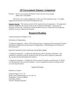 AP Government Summer Assignment Required Reading