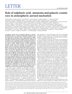 Role of sulphuric acid, ammonia and galactic cosmic rays in