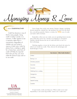 Issue 6 - Establishing Credit - University of Arkansas Division of