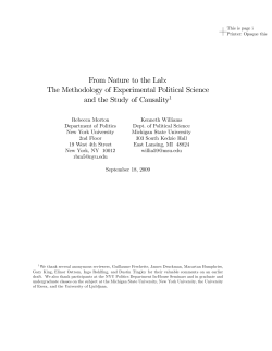 From Nature to the Lab: The Methodology of