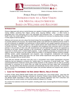 New Vision for Mental health Services based on Wellness and