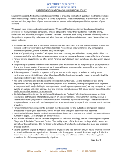 patient notification of our financial policy