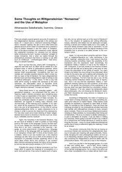 and the Use of Metaphor - Wittgenstein Repository, ed. Wittgenstein