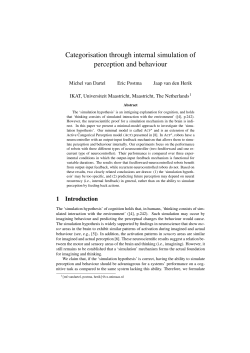 Categorisation through internal simulation of perception and