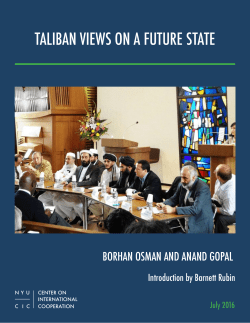 Taliban Views on a Future State - Center on International Cooperation