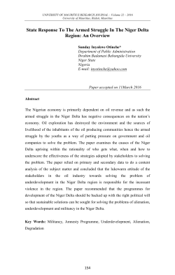 State Response To The Armed Struggle In The Niger Delta Region