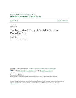 The Legislative History of the Administrative Procedure Act