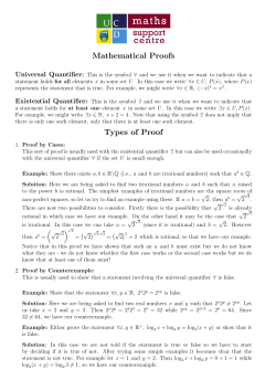 Mathematical Proofs Types of Proof