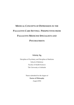 Medical concepts of depression in the palliative care setting