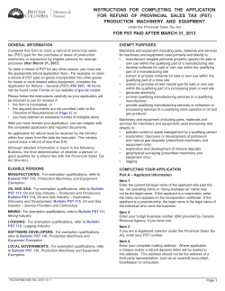 Production Machinery and Equipment