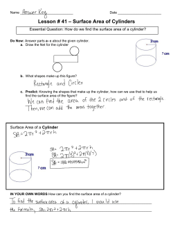Lesson # 41 &ndash; Surface Area of Cylinders