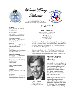 April 2012 - Patrick Henry Chapter SAR