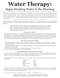 Begin Drinking Water in the Morning