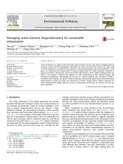 Managing urban nutrient biogeochemistry for sustainable urbanization
