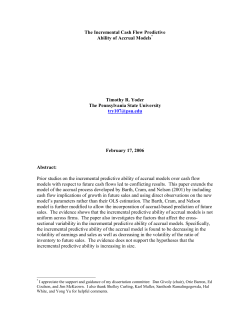The Incremental Cash Flow Predictive Ability of Accrual