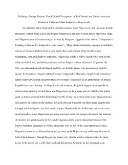 Defining a Savage Passion: Post-Colonial Perceptions of the