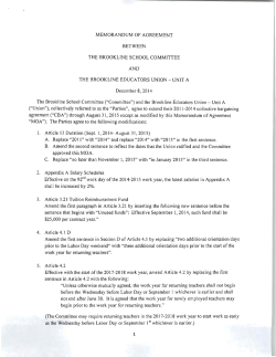 Unit A Memorandum of Agreement 2014-2015