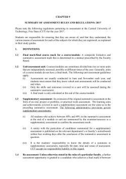 Rules and Regulations for Evaluation 2017