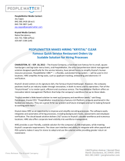 PEOPLEMATTER MAKES HIRING &ldquo;KRYSTAL&rdquo; CLEAR Famous