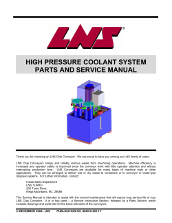 high pressure coolant system parts and service manual