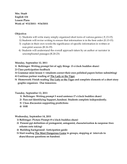 Mrs. Staab English 134 Lesson Plans Week of 9/12
