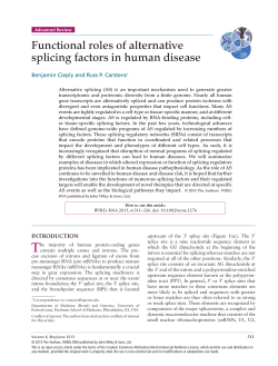 Functional roles of alternative splicing factors in human disease