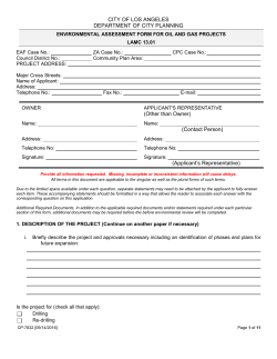 Environmental Assessment for Oil Projects and Gas Projects