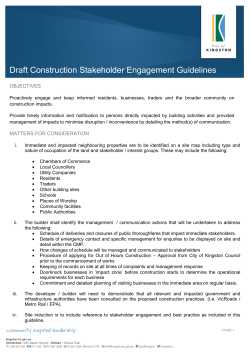 Draft Construction Stakeholder Engagement Guidelines