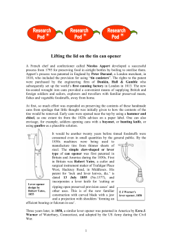 Lifting the lid on the tin can opener