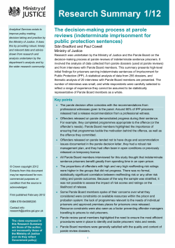 The decision-making process at parole reviews