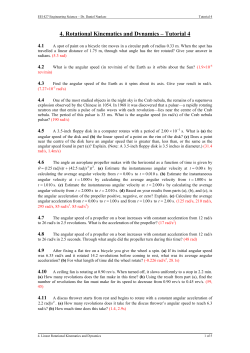 4. Rotational Kinematics and Dynamics &ndash; Tutorial 4