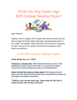 Sixth Grade Due 8.17.2015
