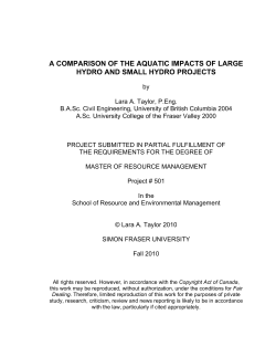 a comparison of the aquatic impacts of large hydro and