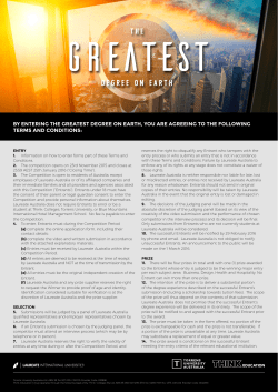 BY ENTERING THE GREATEST DEGREE ON EARTH, YOU ARE