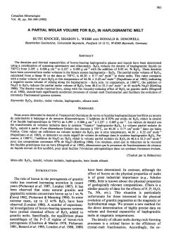A partial molar volume for B 2 O 3 in haplogranitic melt