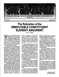 The Refutation ofthe IRREFUTABLE CONSTITUENT ELEMENT