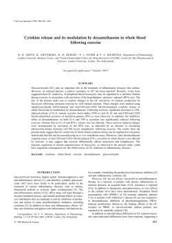 Cytokine release and its modulation by dexamethasone in