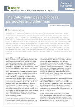 The Colombian peace process: paradoxes and dilemmas