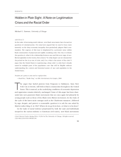 HiddeninPlainSight:ANoteonLegitimation Crises and the Racial Order