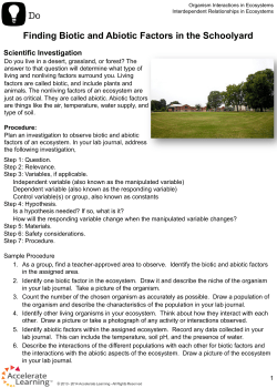 Finding Biotic and Abiotic Factors in the Schoolyard