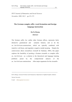 The German complex affix: word formation and
